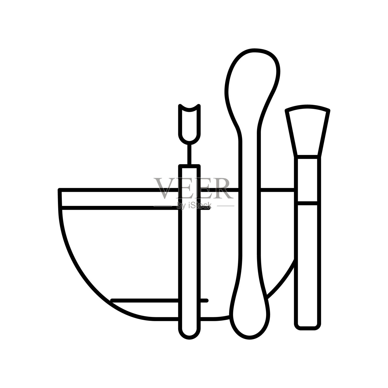 设备水疗沙龙线图标矢量插图插画图片素材