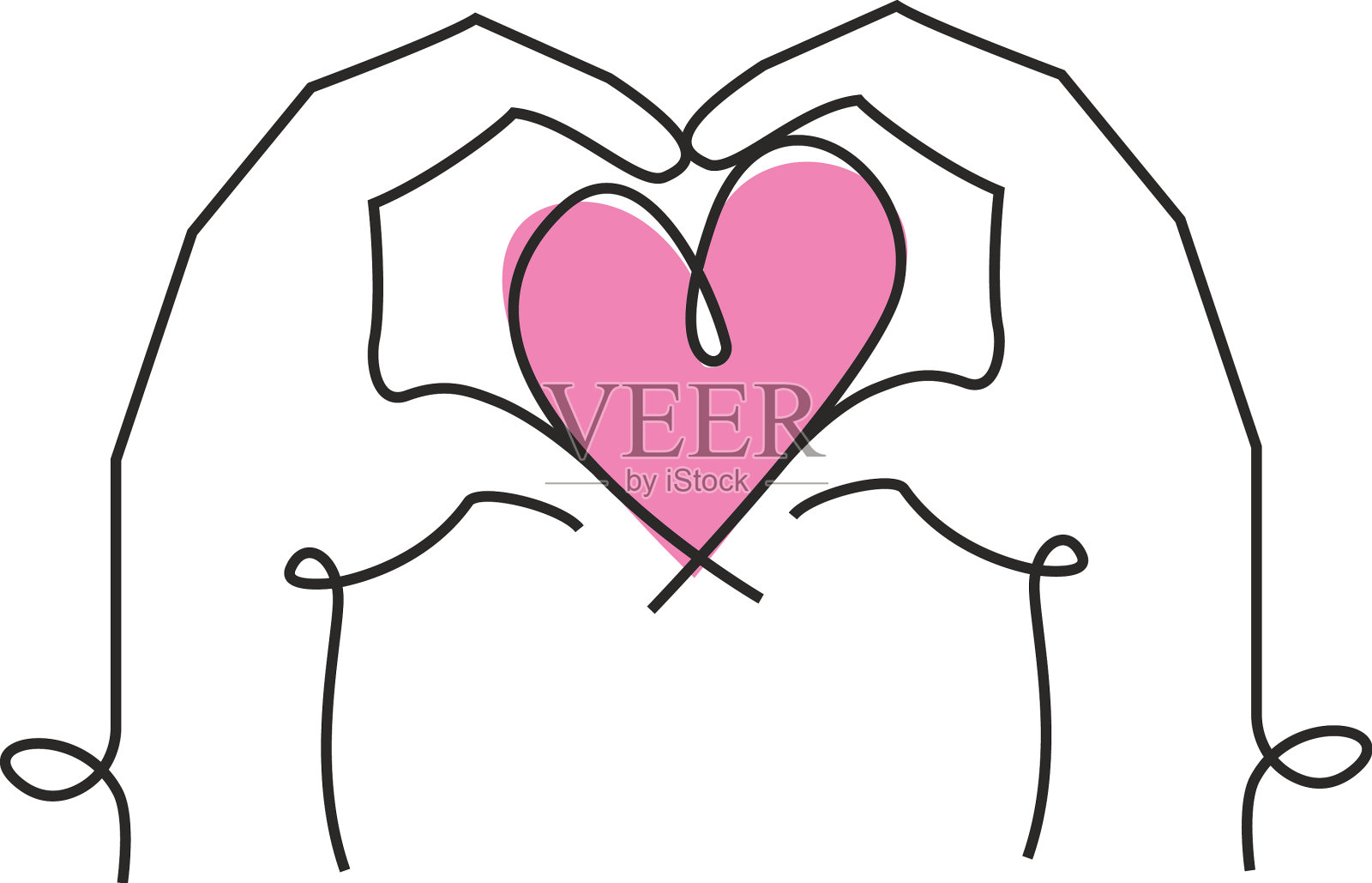 手举起心插画图片素材