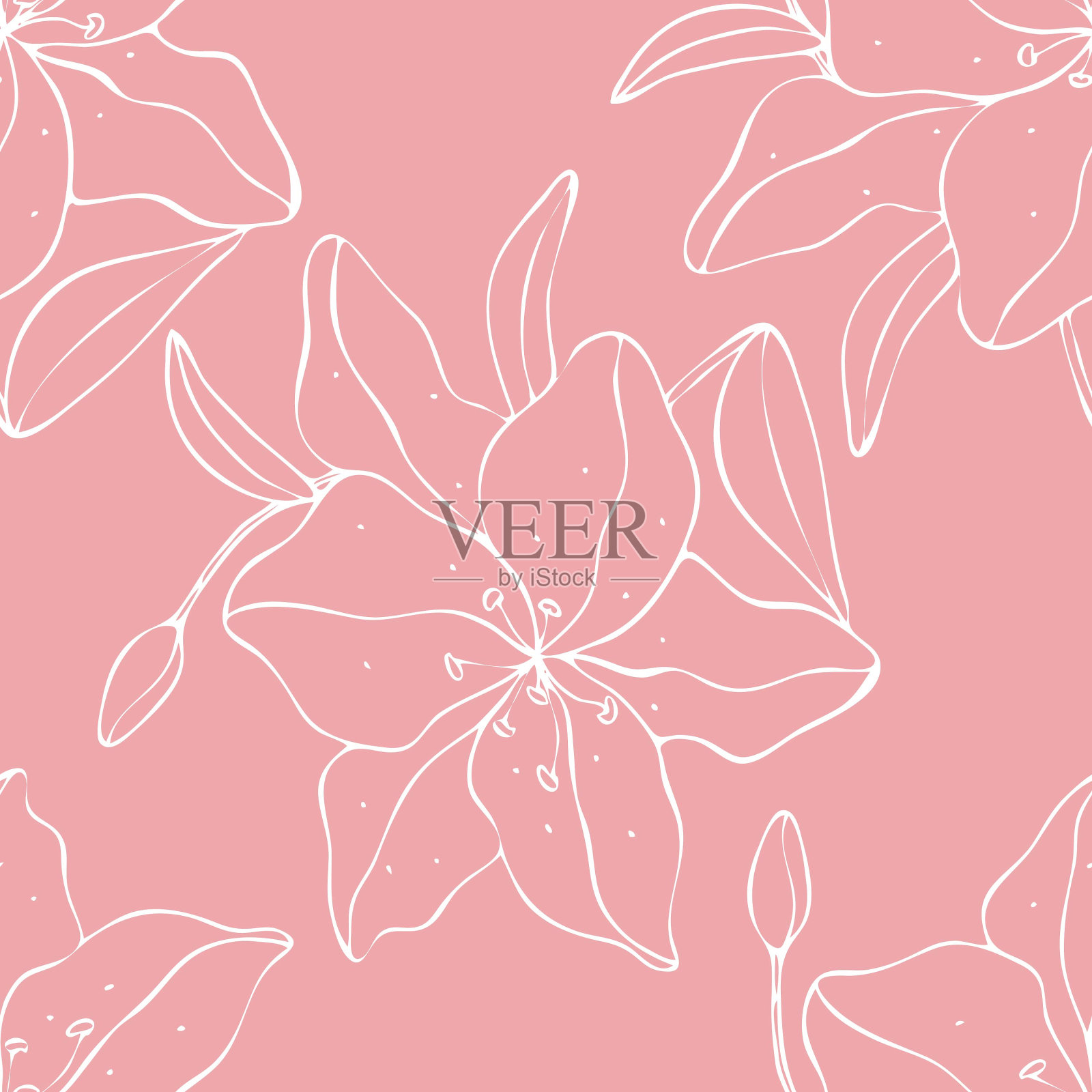 无缝隙花纹背景插画图片素材