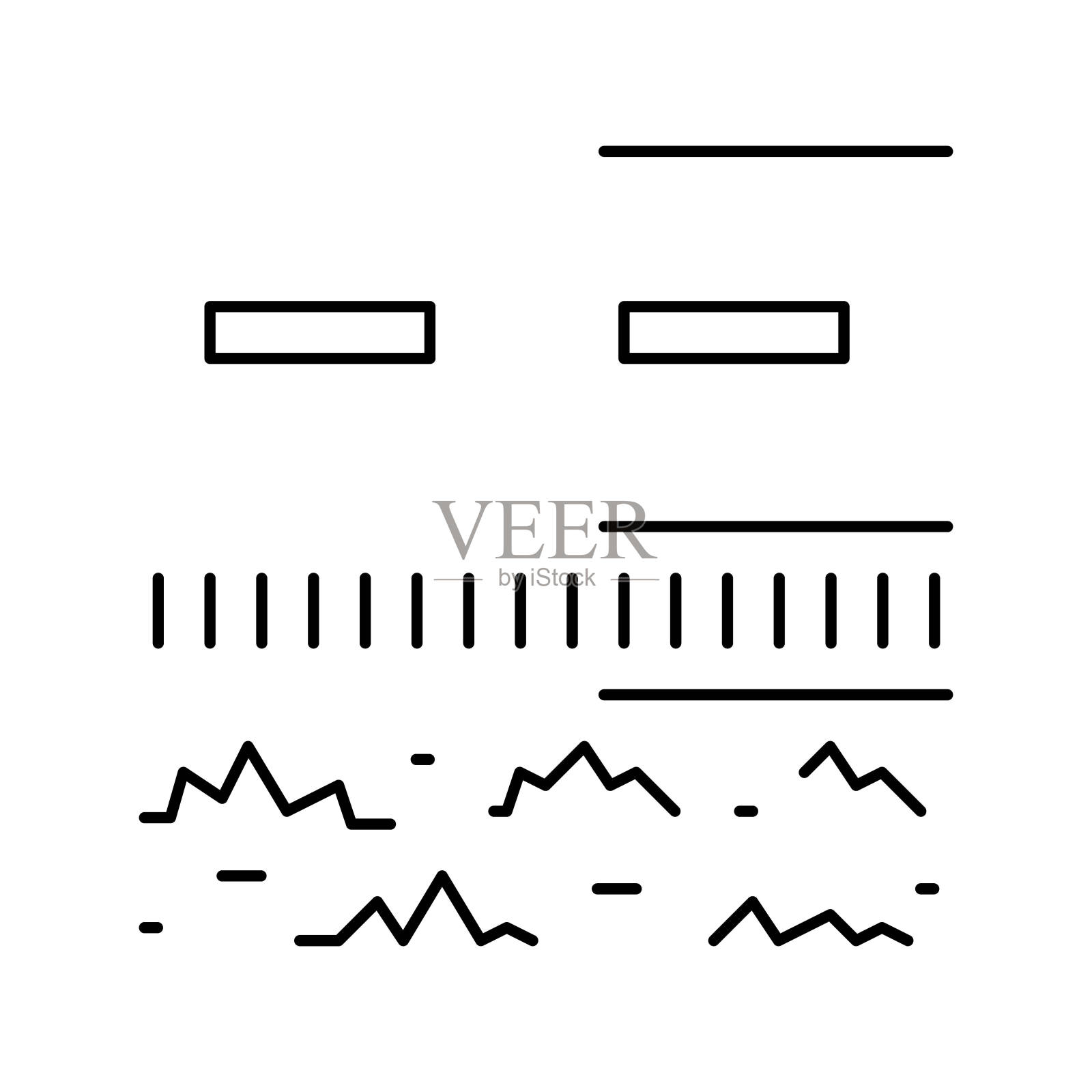 道路排水系统线路图标矢量插图插画图片素材