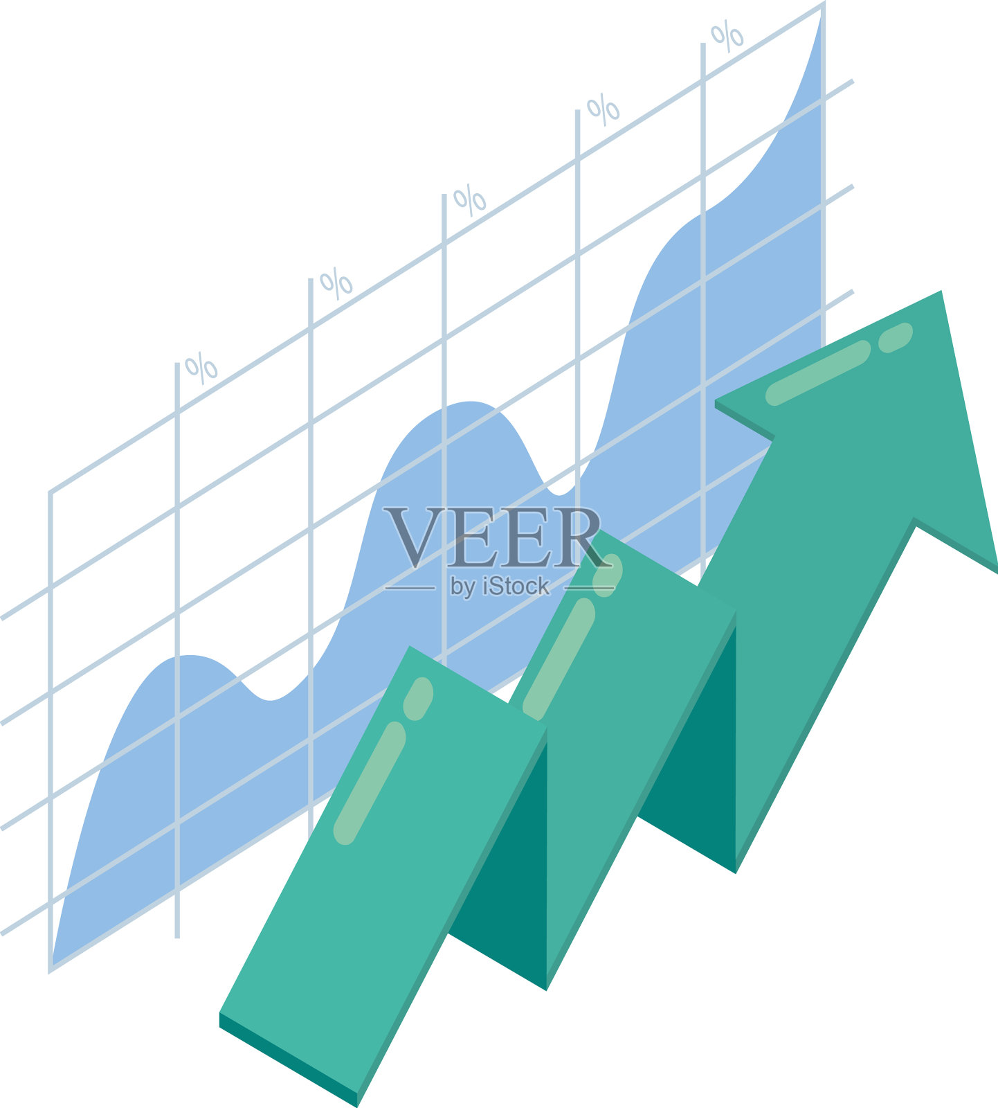 统计箭头等距设计模板素材