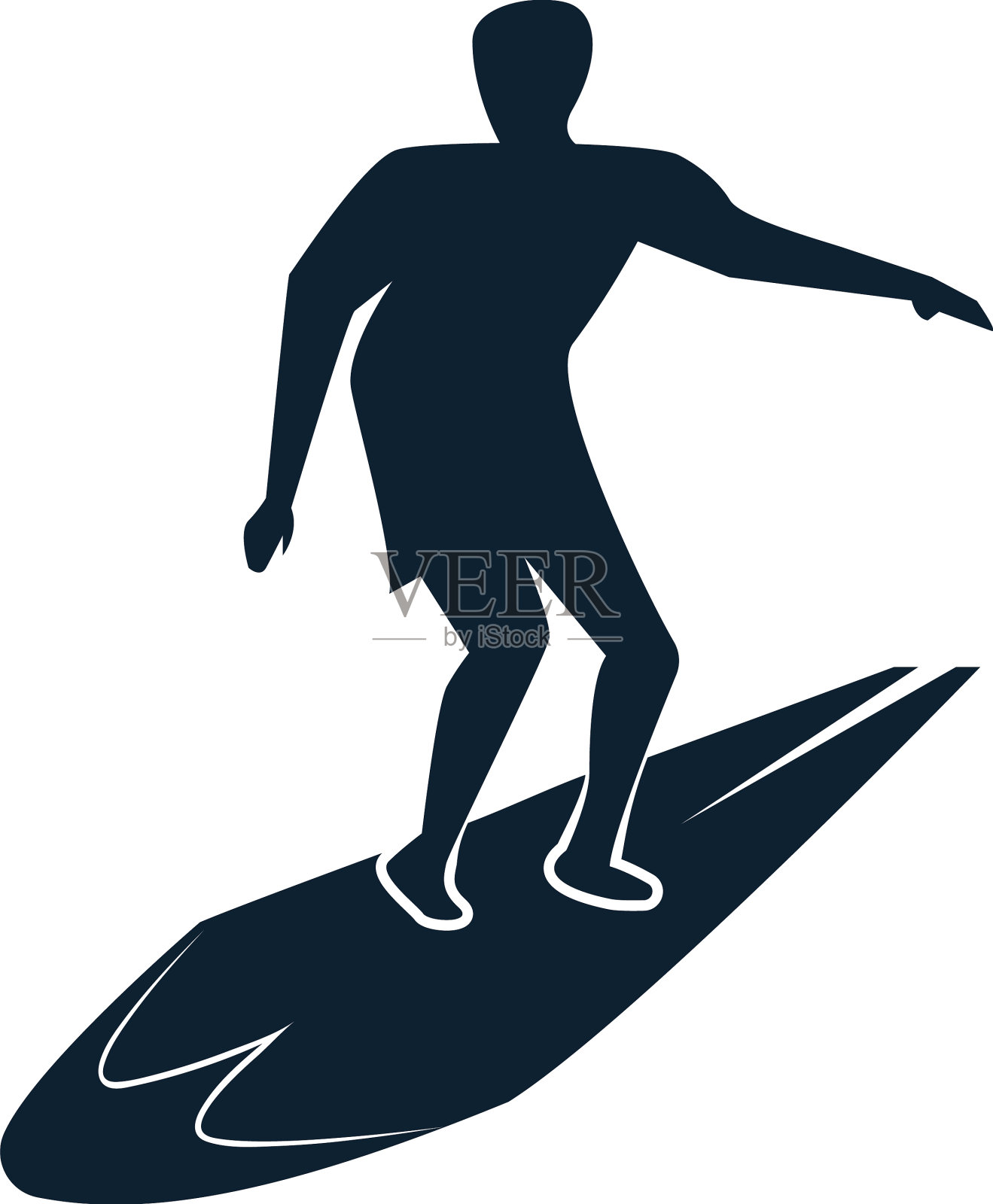 冲浪运动员剪影插画图片素材