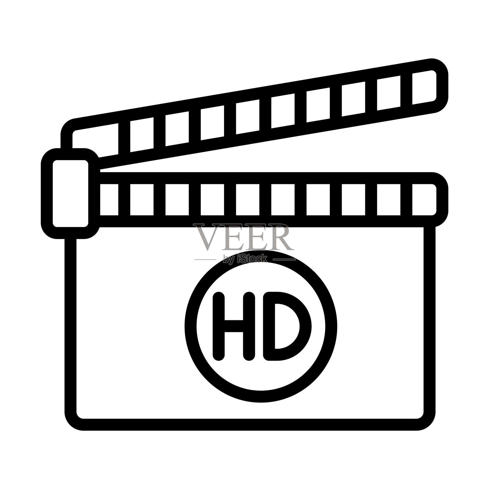 高清图标从电影院收集。薄线性高清，电影，多媒体轮廓图标孤立在白色背景。线矢量高清符号，网页和移动的符号。插画图片素材