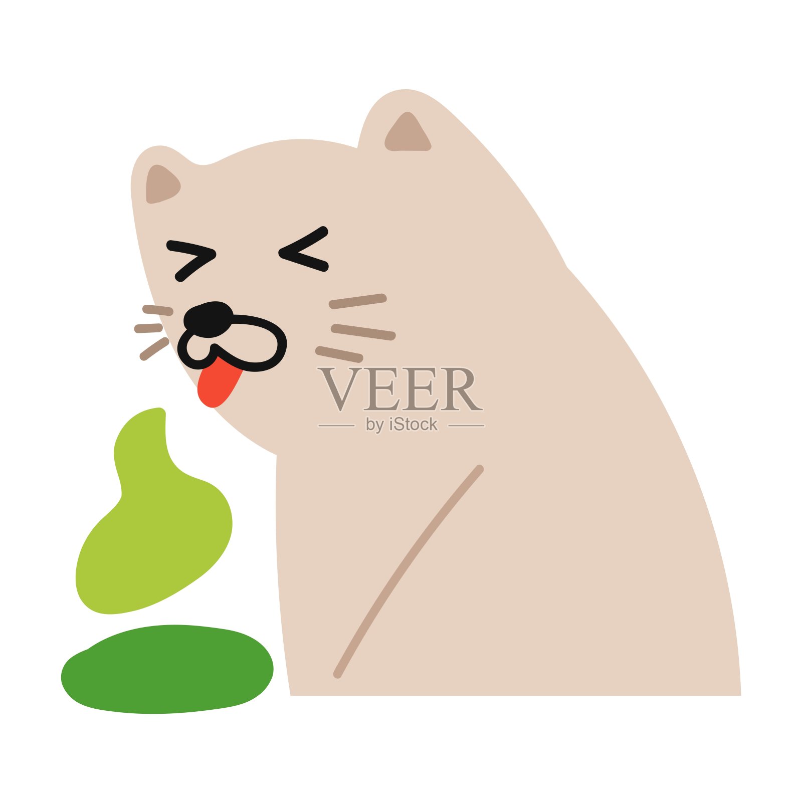 猫呕吐。插画图片素材