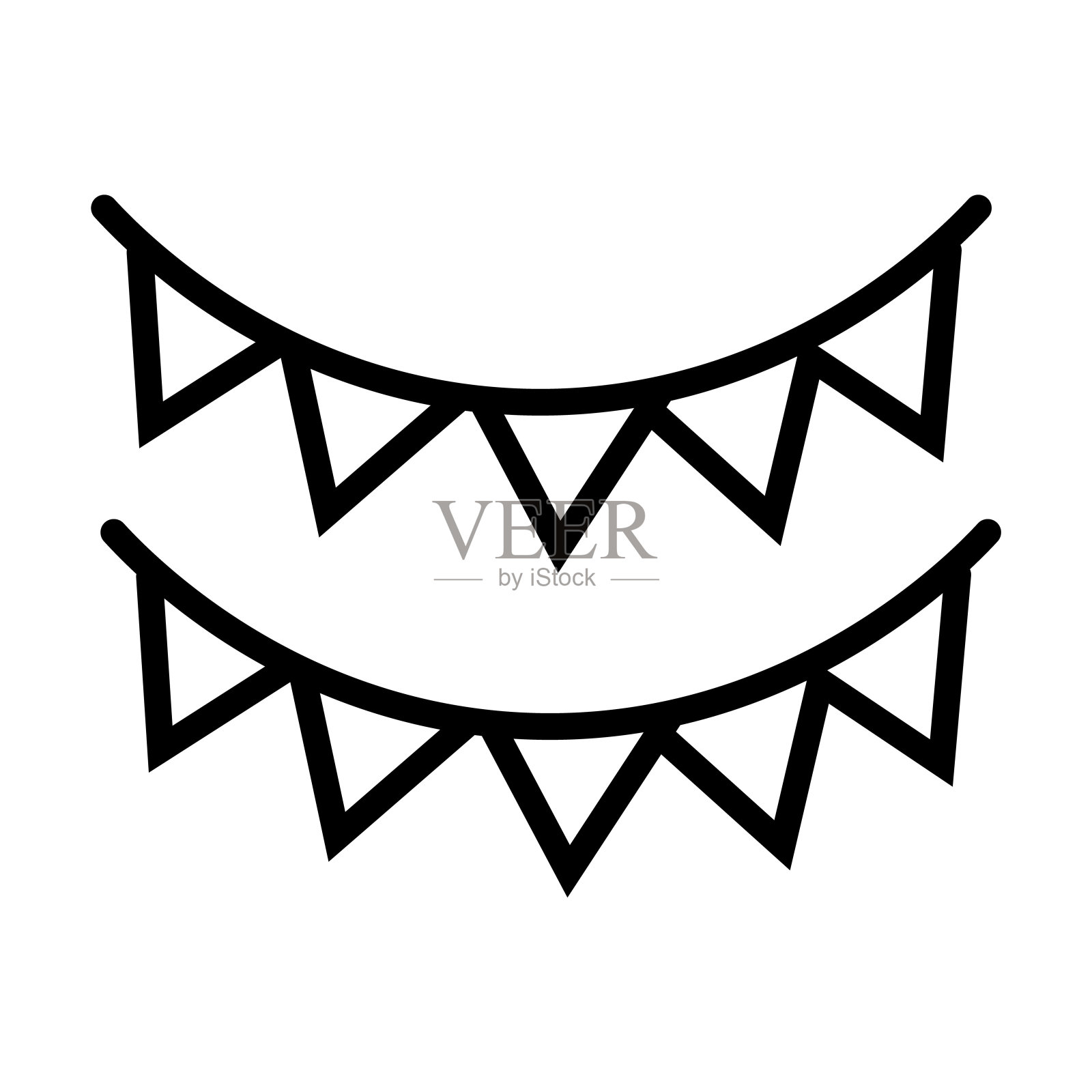 庆祝花环图标从圣诞节收集。薄线性庆祝花环，节日，庆祝活动轮廓图标孤立在白色背景。线矢量庆祝花环符号，符号。插画图片素材