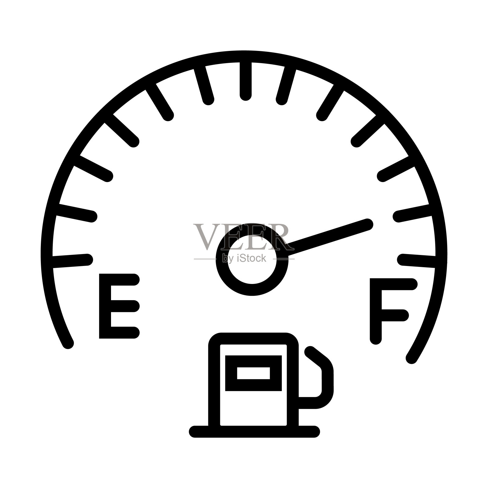 汽车汽油表图标从汽车零件收集。薄线性汽车汽油表，汽车，燃油轮廓图标孤立在白色背景。线矢量汽车油表标志，网络和移动符号。插画图片素材