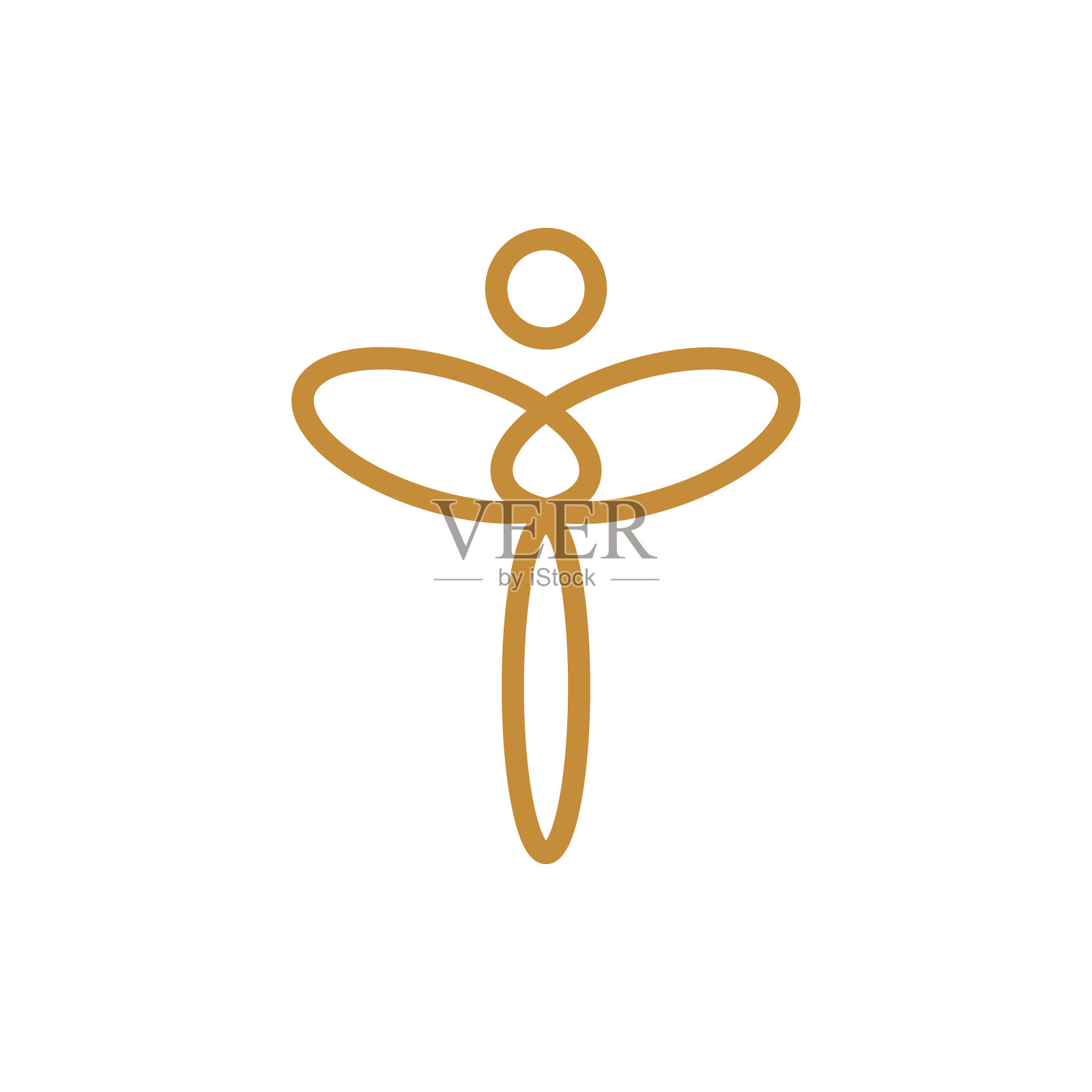 豪华蜻蜓标志设计插画图片素材