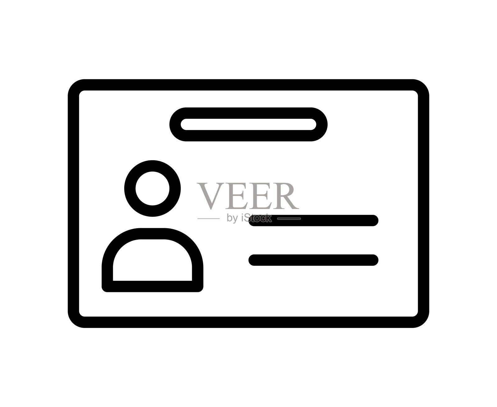 标识牌平面线图标。文件控制，身份证徽章。用于移动概念和网页设计、商店的大纲标识插画图片素材