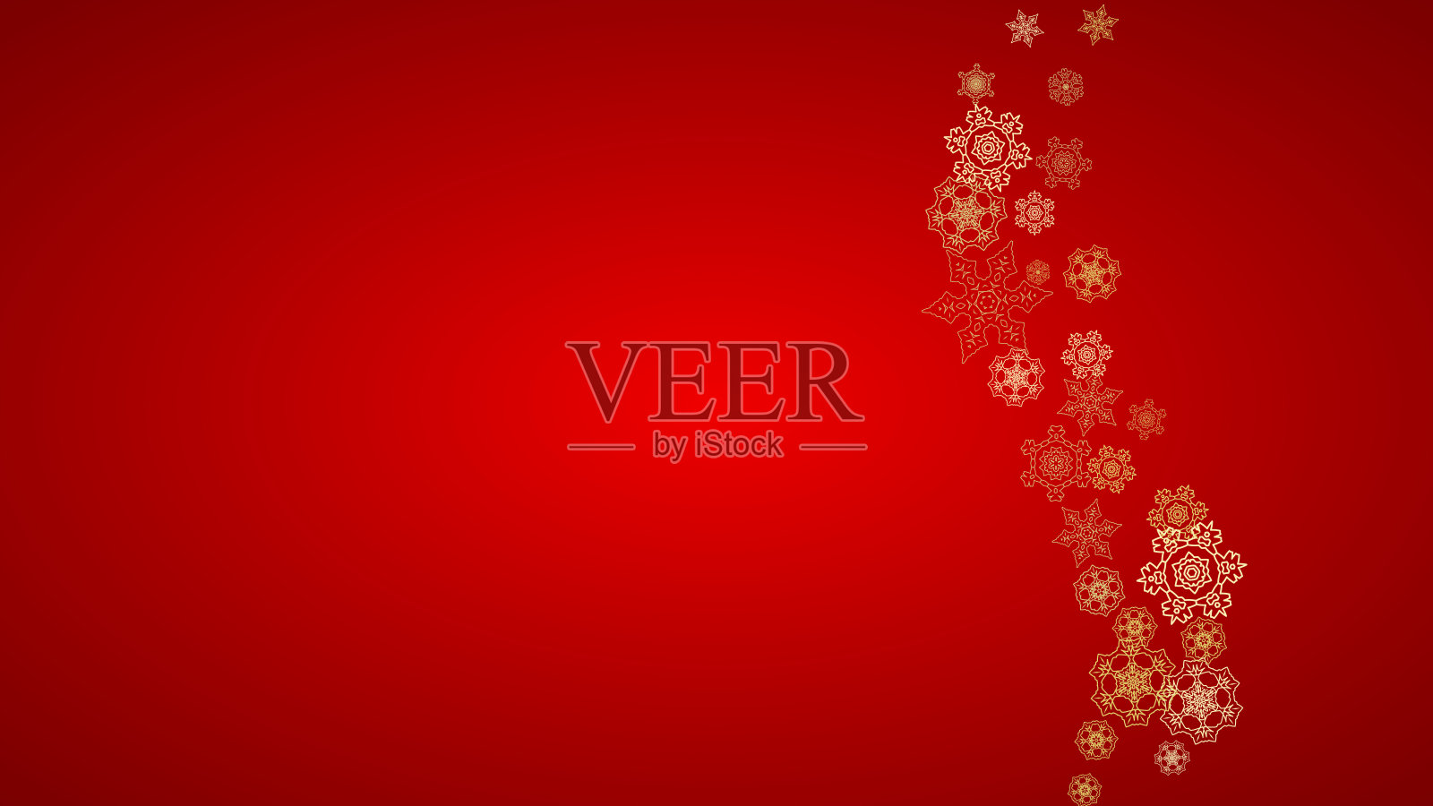 圣诞新年雪花飘插画图片素材