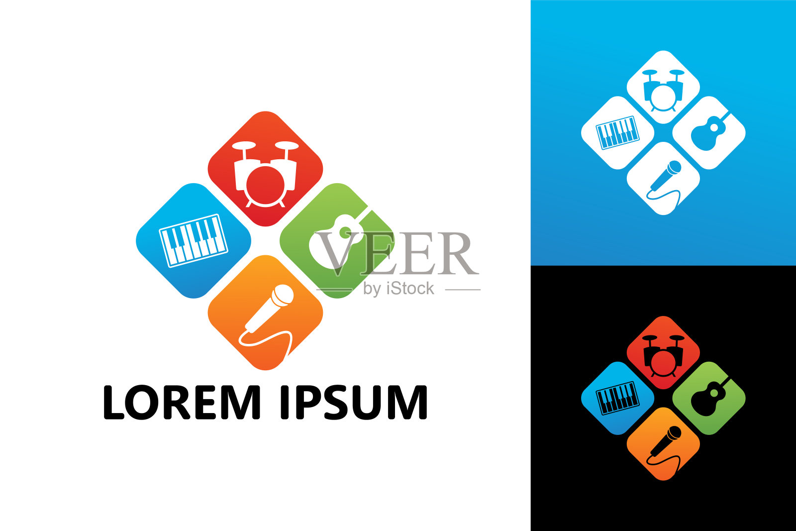 音乐标志模板矢量设计插画图片素材