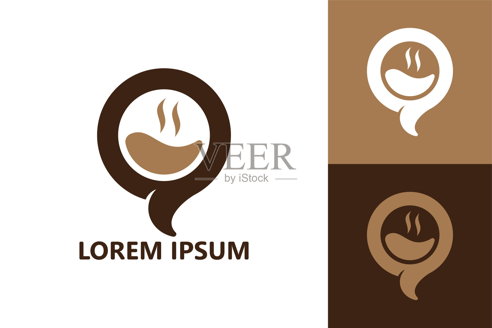 咖啡谈话标志模板设计向量插画图片素材