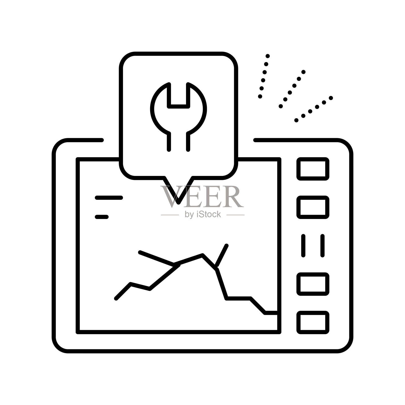 电子小配件修理线图标矢量插图插画图片素材