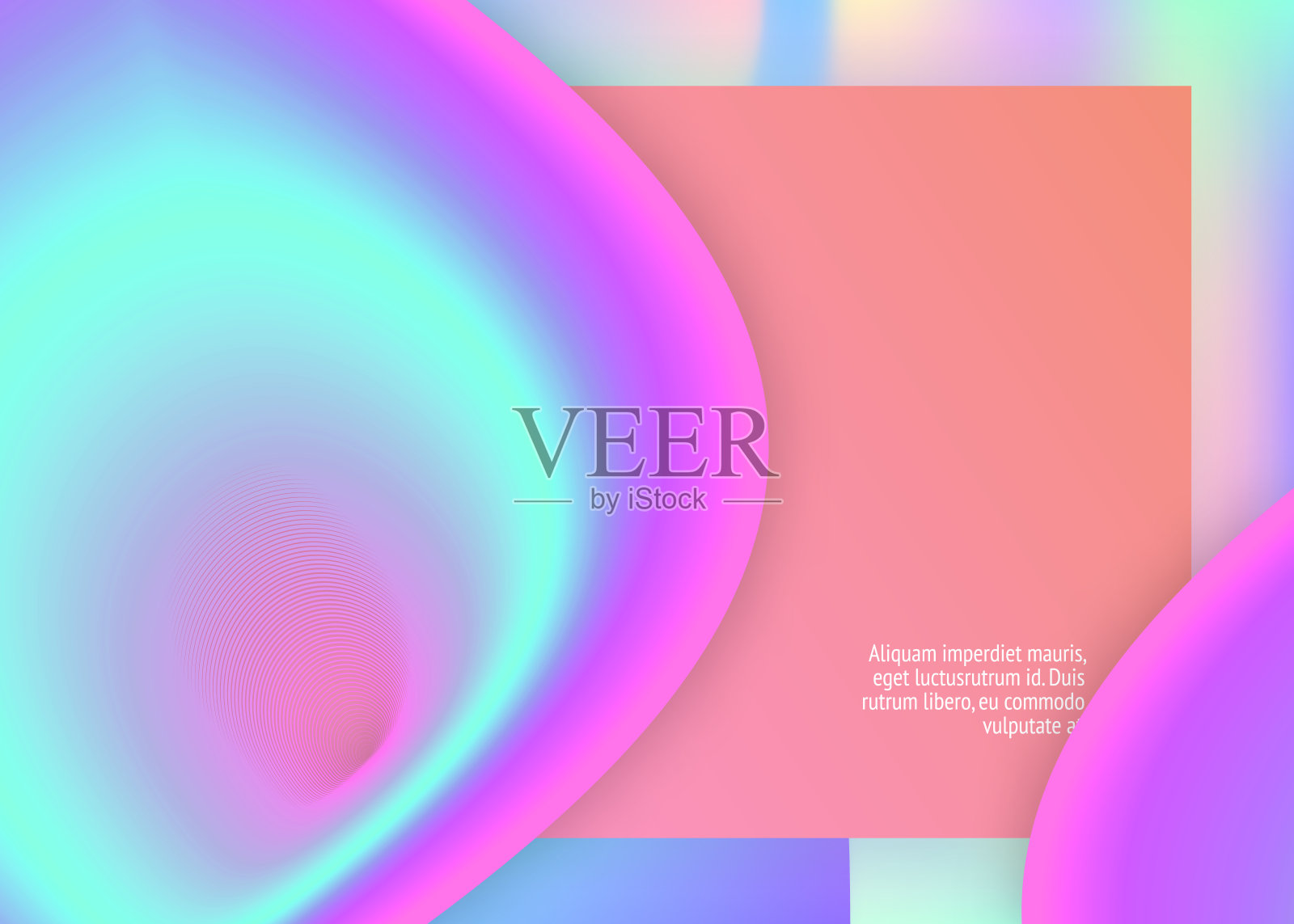 带有流体动态元素和流体形状的着陆页。插画图片素材