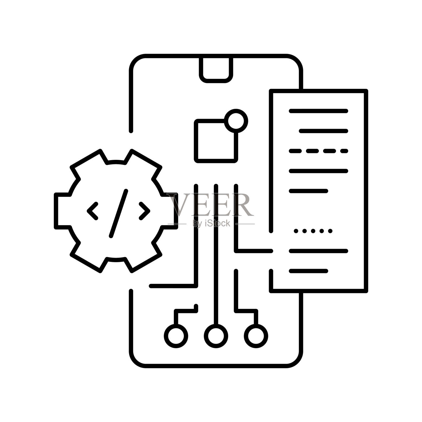 测试应用程序行图标矢量插图插画图片素材