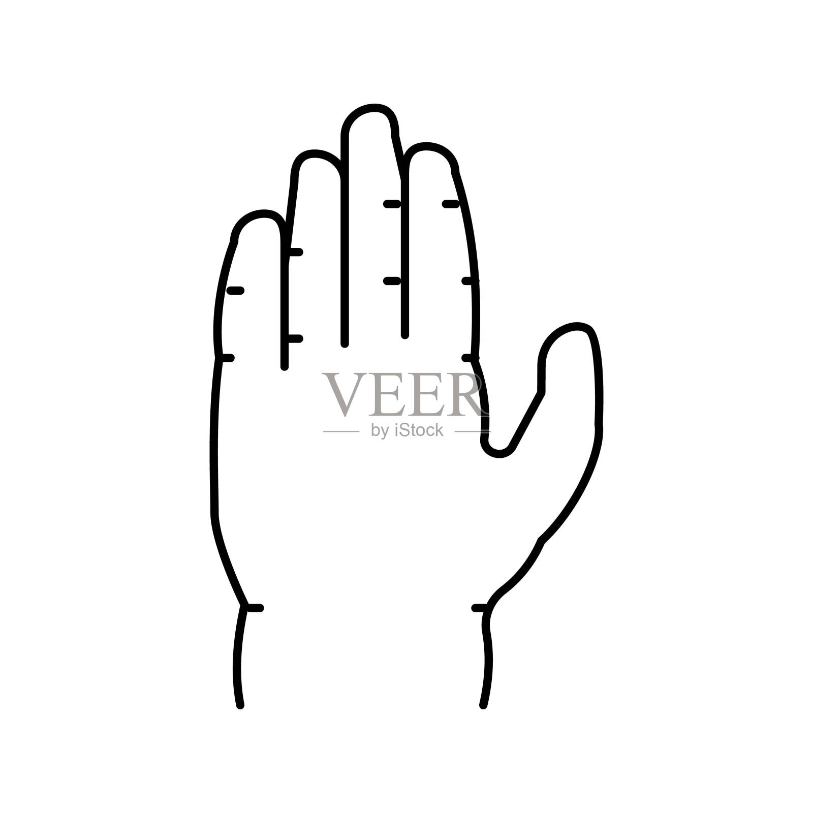 手臂水肿线图标矢量插图设计元素图片