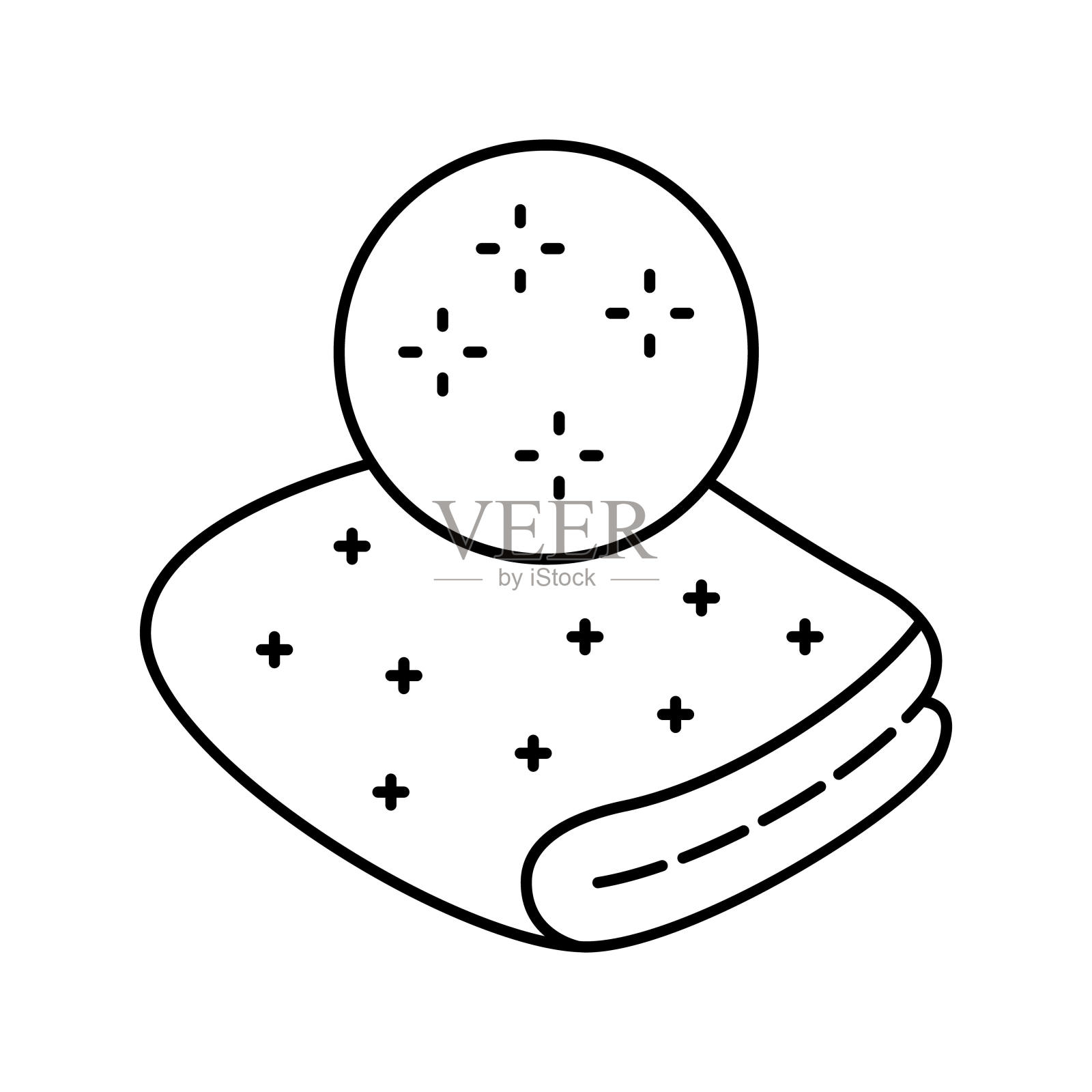 丝绸织物线图标矢量插图插画图片素材