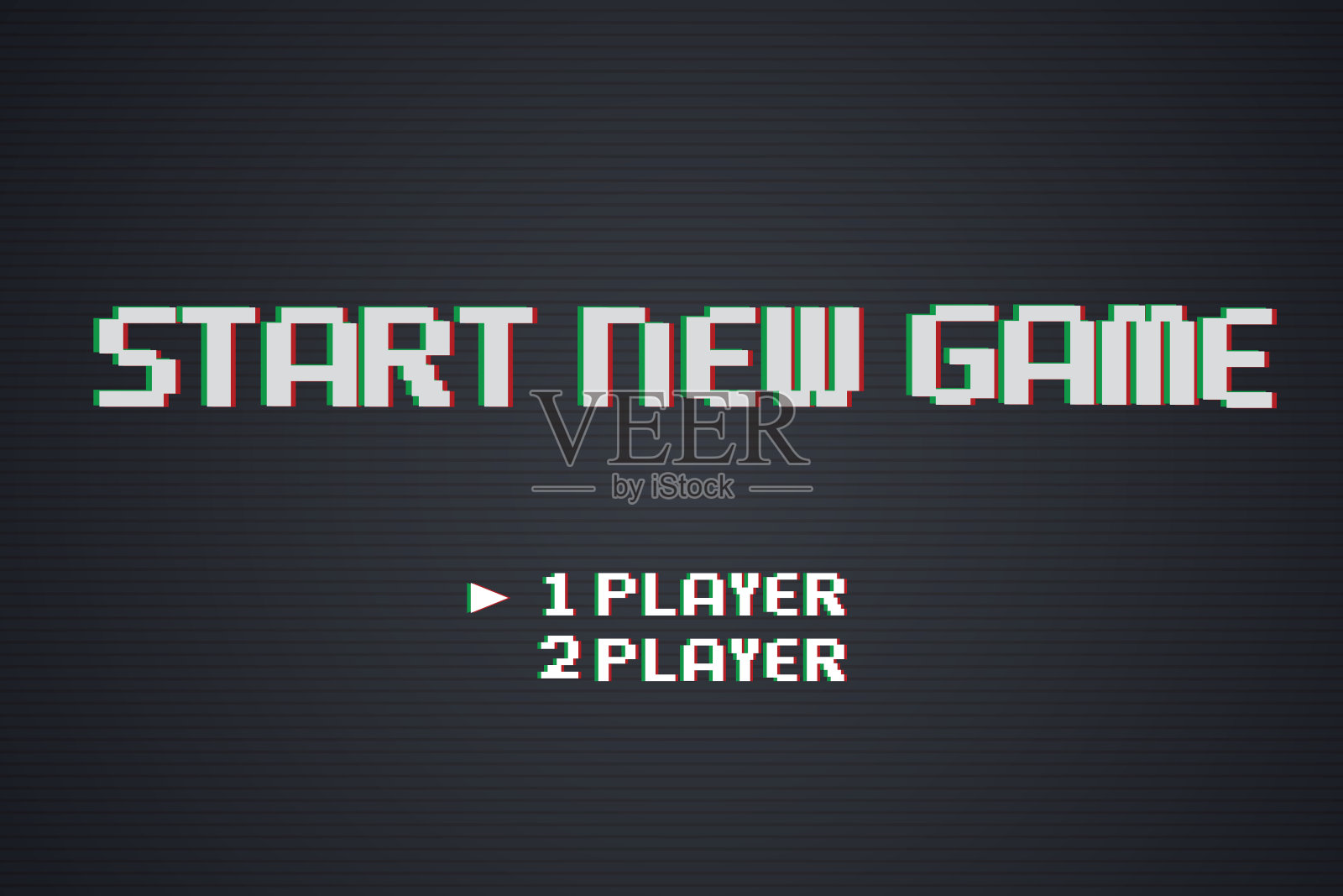 开始一个新的游戏背景与玩家选择。8位游戏。复古游戏。插画图片素材