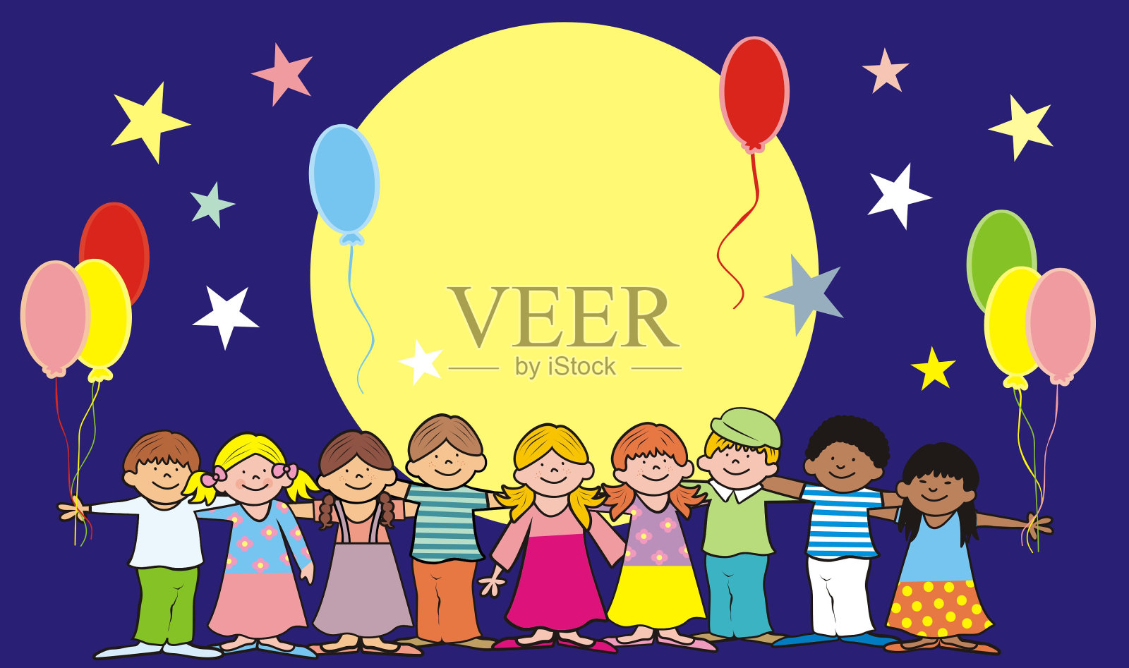 一组儿童，概念插图，eps。插画图片素材