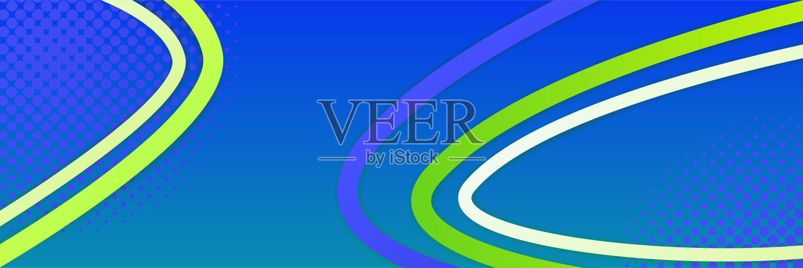 波浪线梯度蓝色彩色抽象设计旗帜插画图片素材