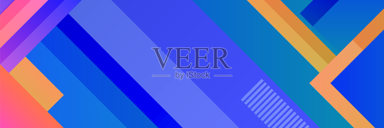 现代线条梯度紫色彩色抽象设计旗帜插画图片素材