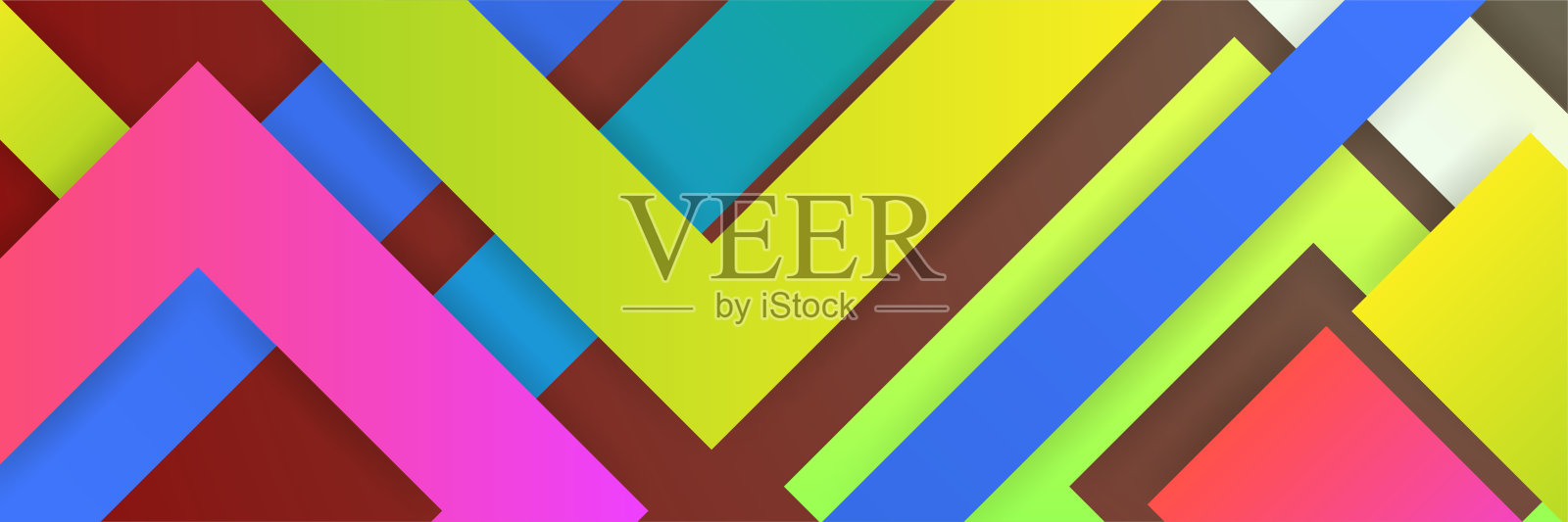 动态笔画方形渐变彩色抽象设计条幅插画图片素材