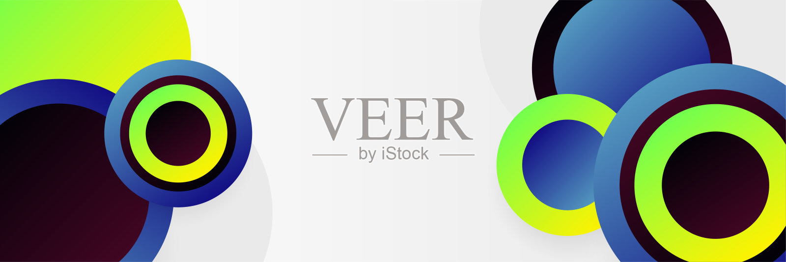 圈干净的绿色蓝色多彩的抽象设计横幅插画图片素材