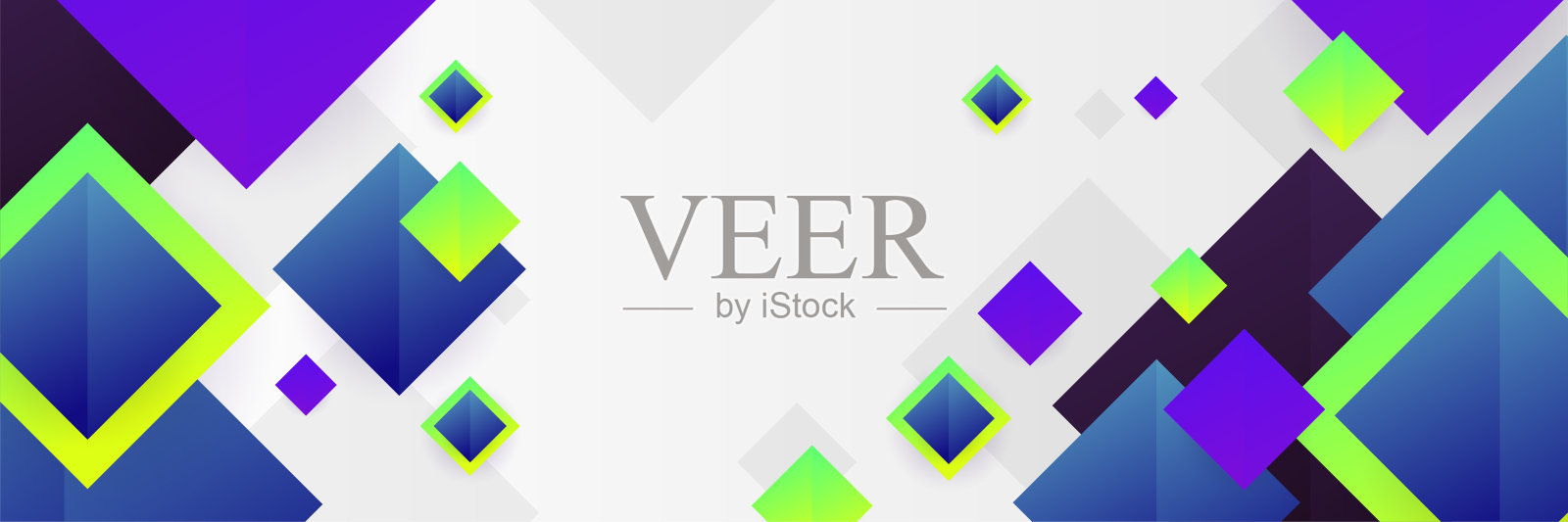 正方形干净渐变紫色绿色多彩的抽象设计横幅插画图片素材