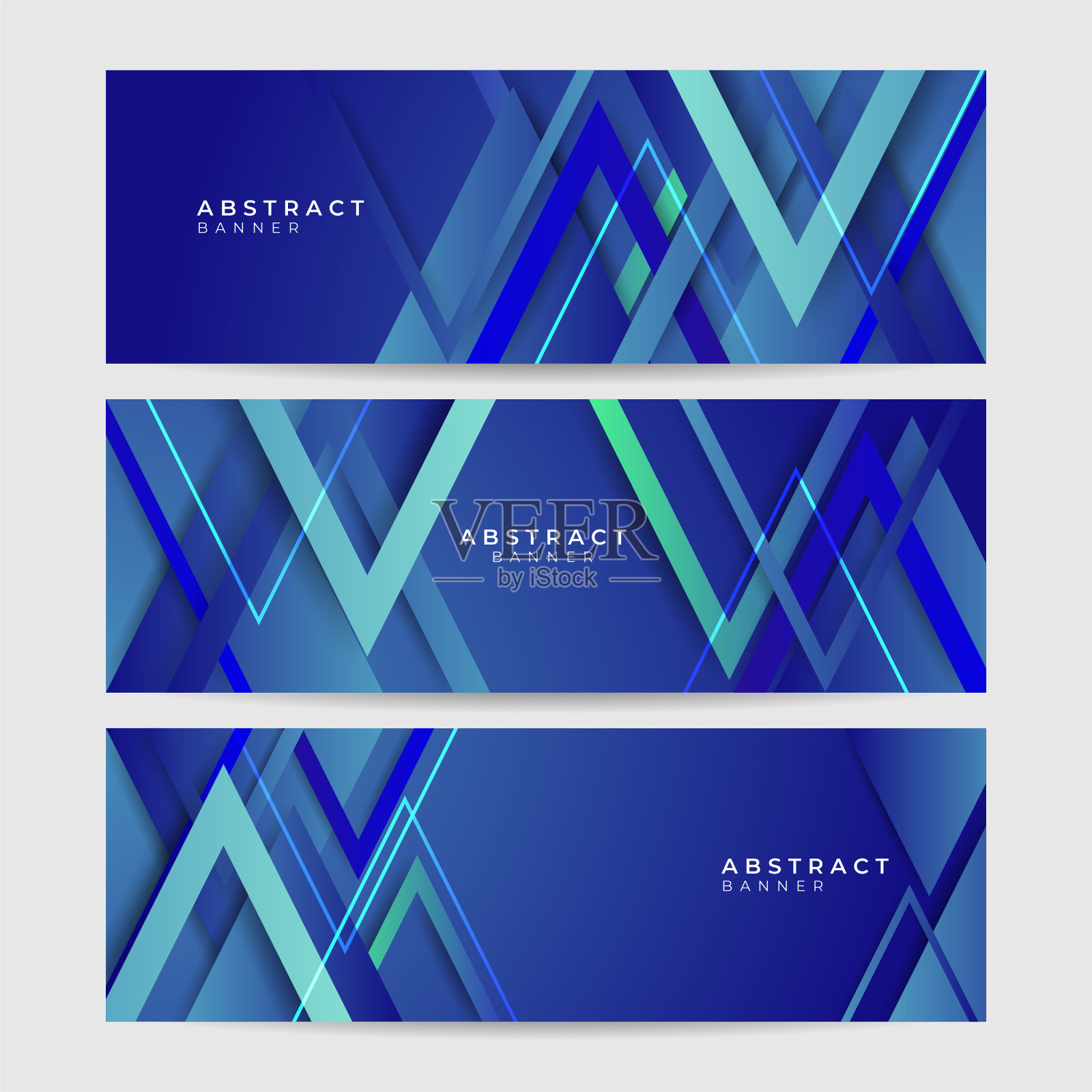 渐变笔画蓝色彩色抽象设计旗帜插画图片素材