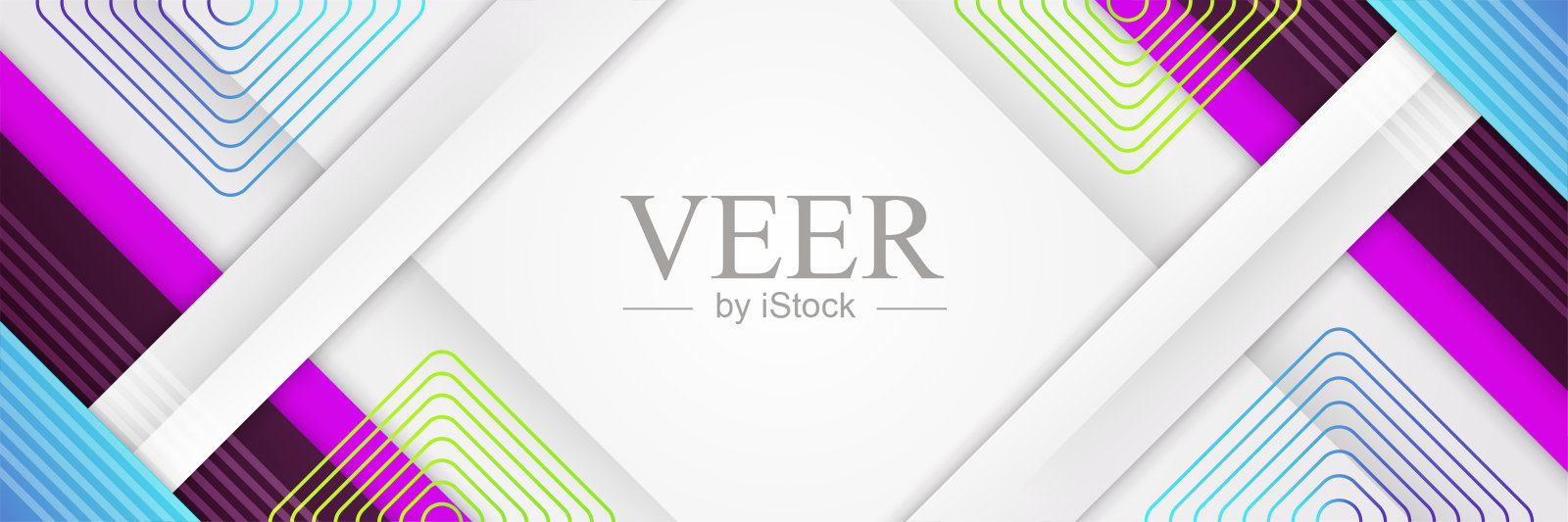 条纹干净渐变蓝紫色彩色抽象设计旗帜插画图片素材