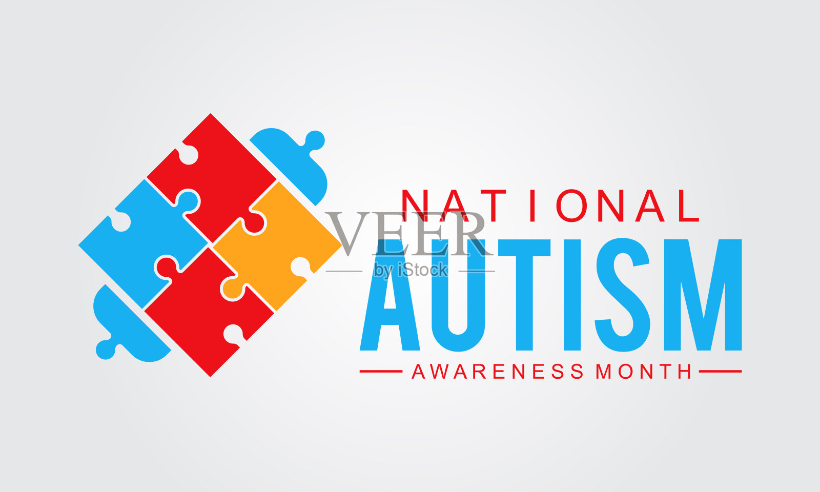 自闭症关爱月公益宣传banner、海报背景插画图片素材