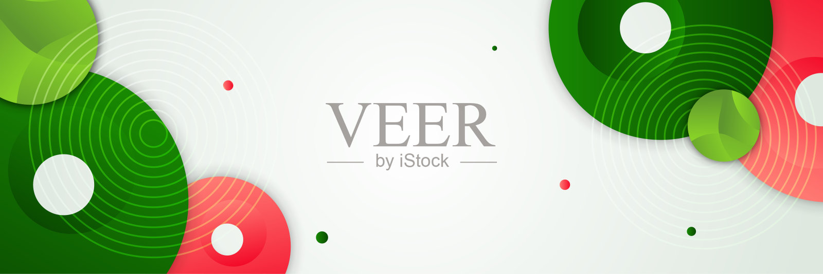 圆形渐变绿色红色彩色抽象设计旗帜插画图片素材