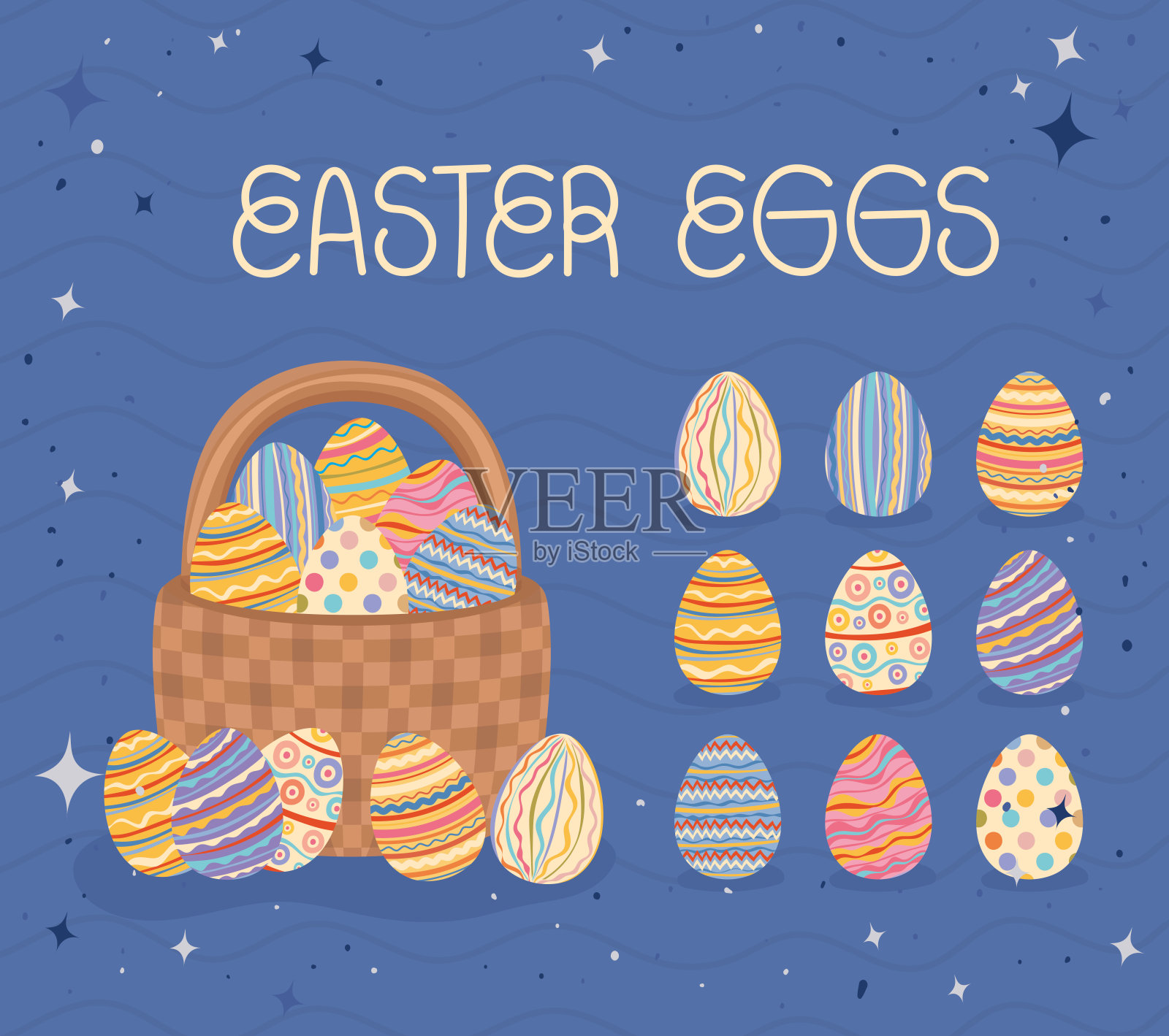 复活节彩蛋卡插画图片素材