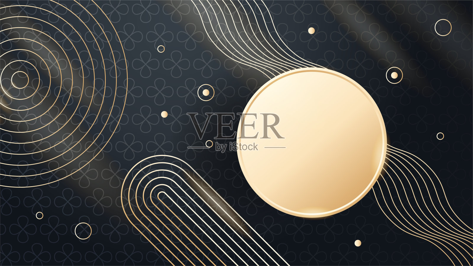 黑色和闪亮的金色抽象背景与现代奢华概念插画图片素材