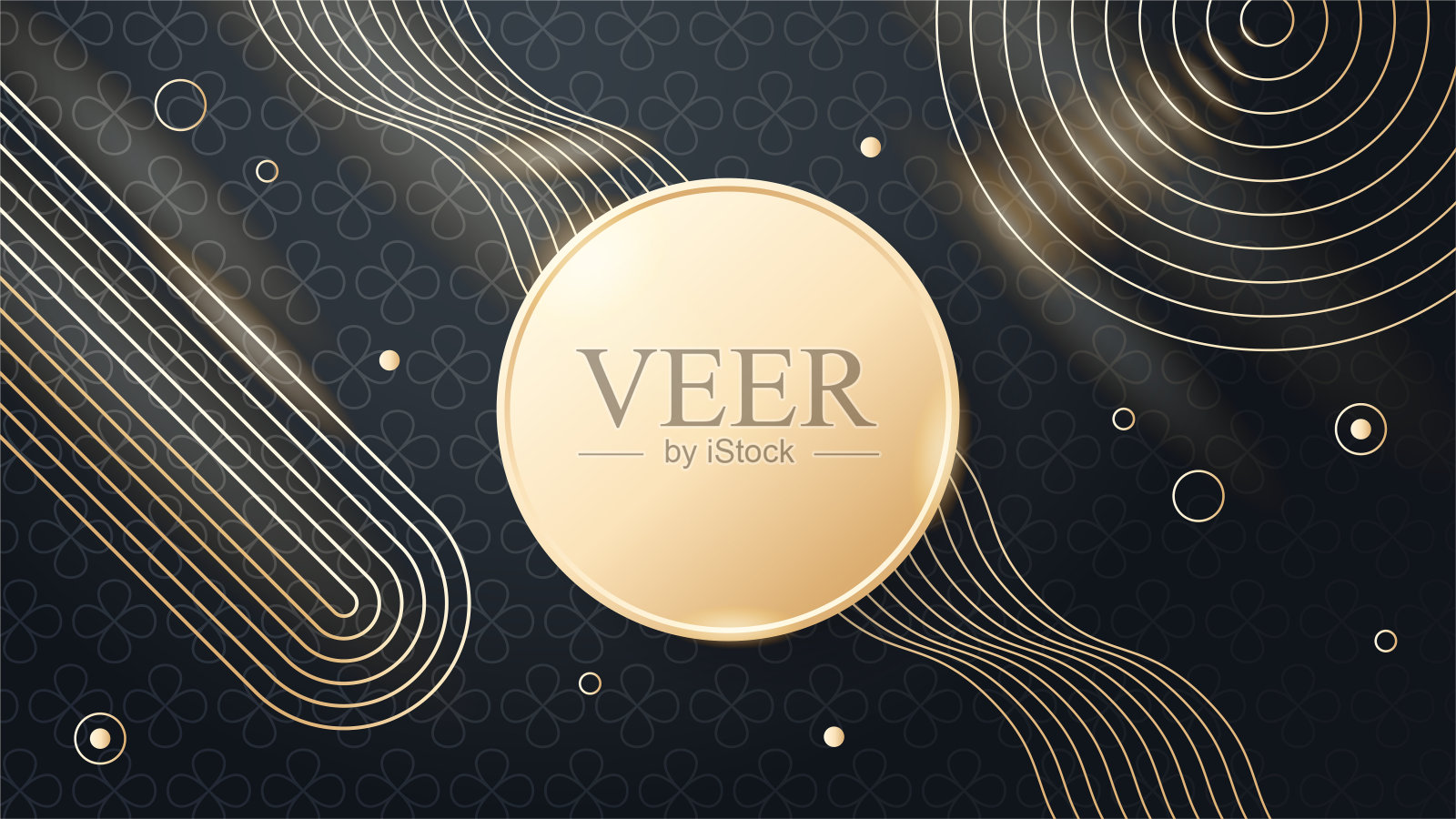 黑色和闪亮的金色抽象背景与现代奢华概念插画图片素材