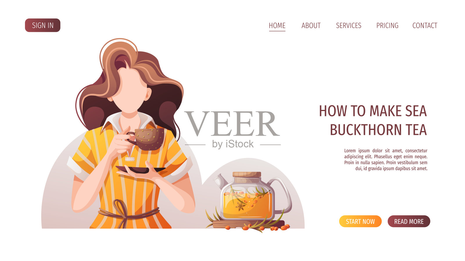 用茶杯喝茶的女人。茶馆、咖啡吧、茶友插画图片素材