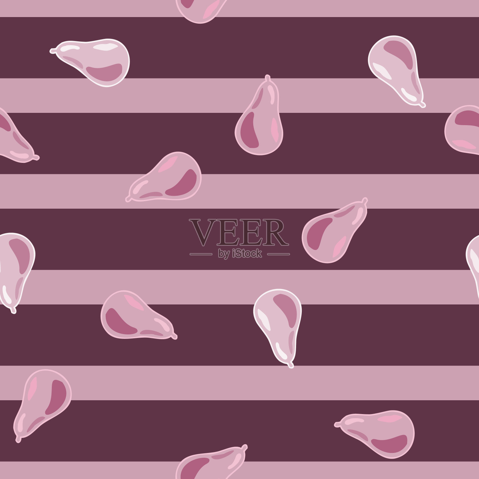 摘要无缝梨花图案。装饰背景水果。插画图片素材