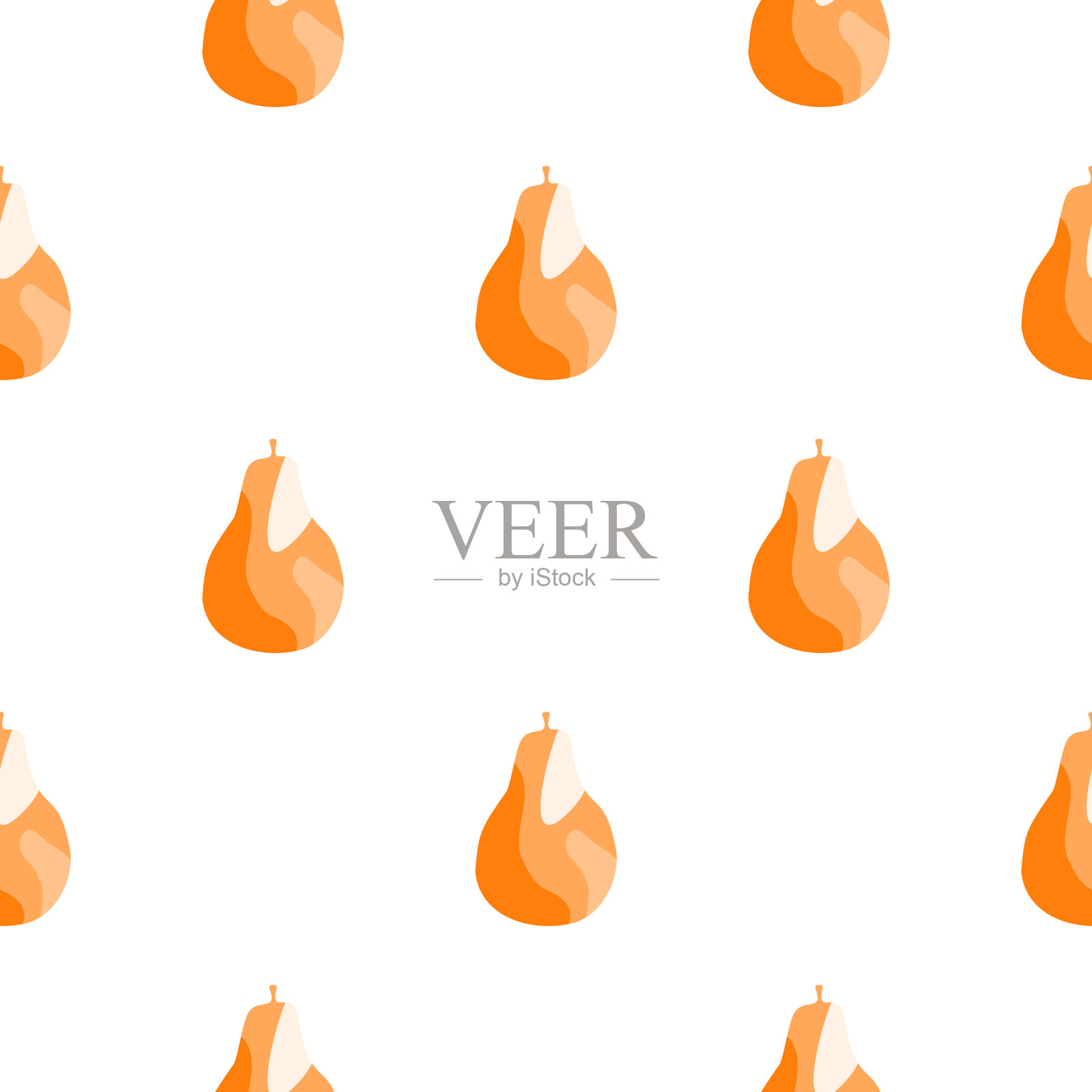 创意梨无缝图案。摘要夏季水果背景。插画图片素材