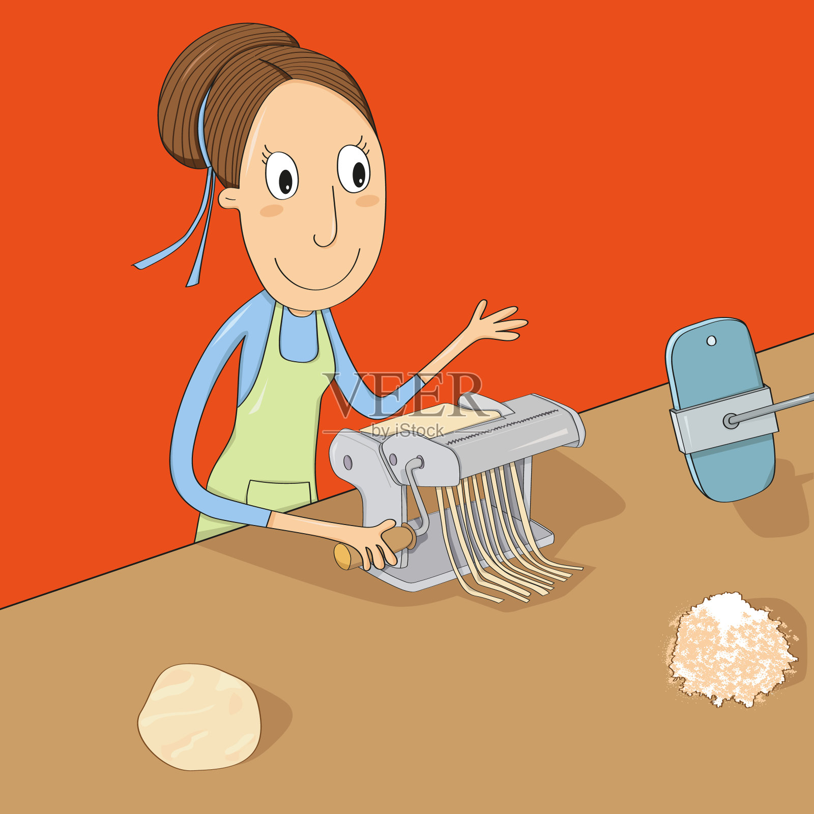 博客烹饪意大利面插画图片素材