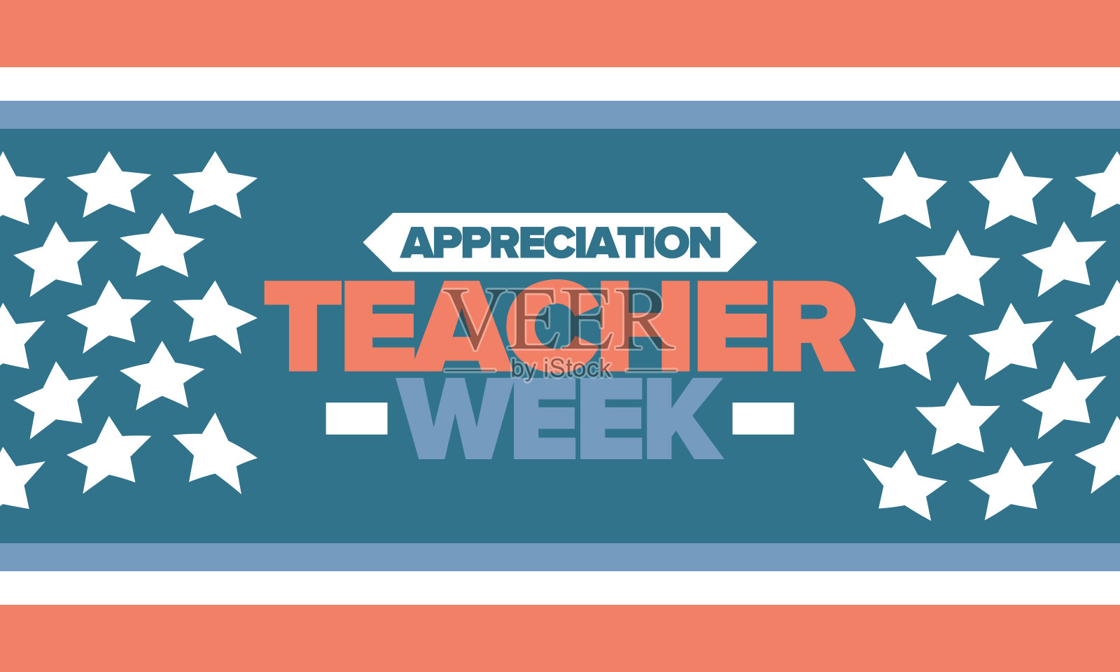 5月教师感恩周。在美国每年庆祝一次。向辛勤工作、教育孩子的老师致敬。学校和教育。学生的学习概念。矢量图插画图片素材