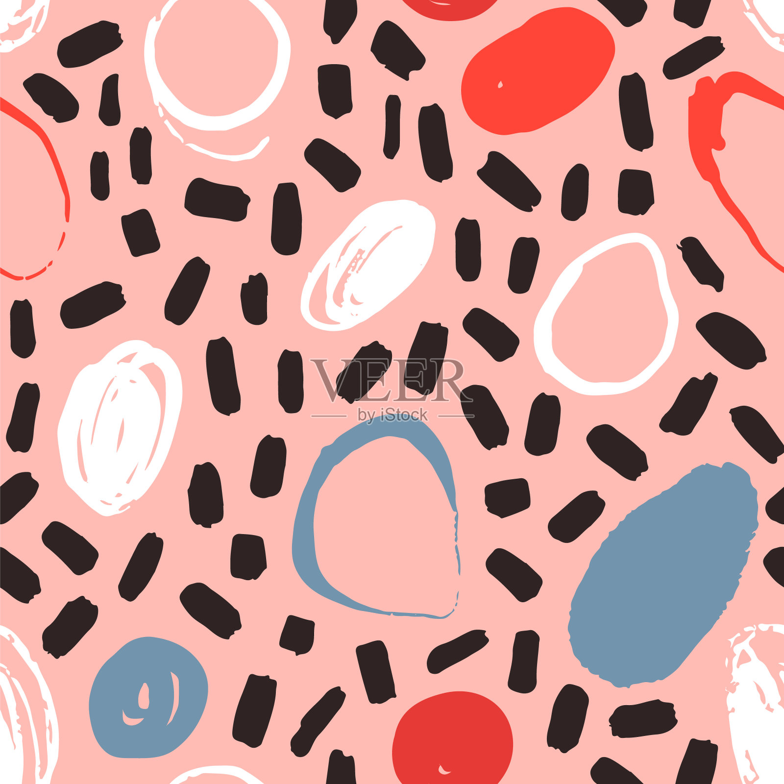 抽象圆形无缝图案插画图片素材