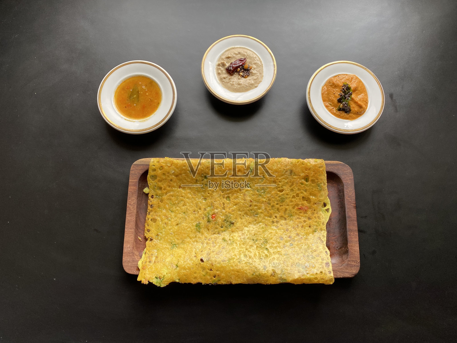 Rava dosa -南印度早餐照片摄影图片