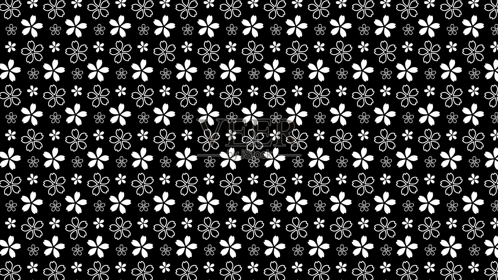 樱花无缝图案插图的背景材料插画图片素材