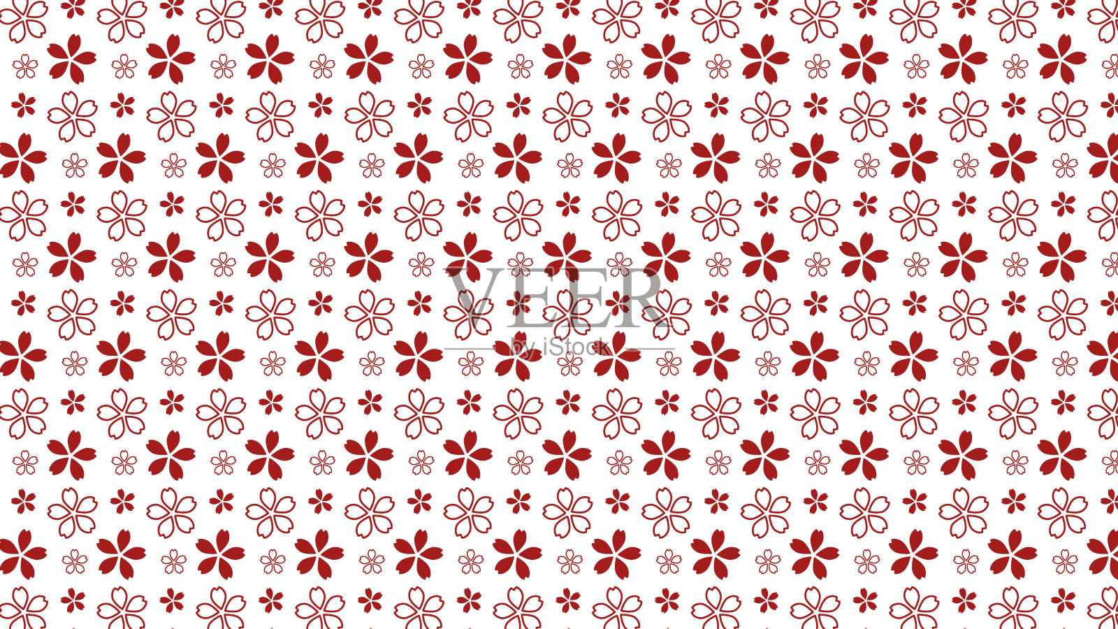 樱花无缝图案插图的背景材料插画图片素材