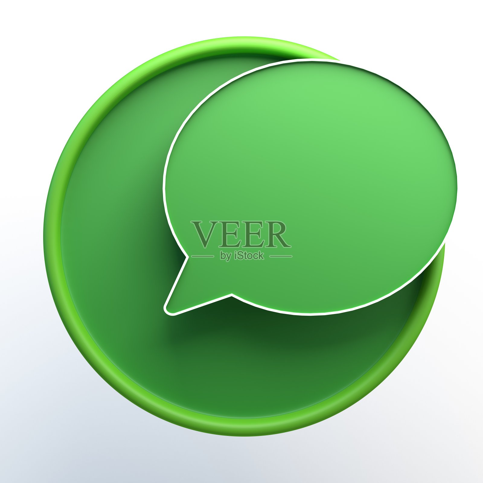 白色隔离的消息图标。3 d演示。应用程序。照片摄影图片