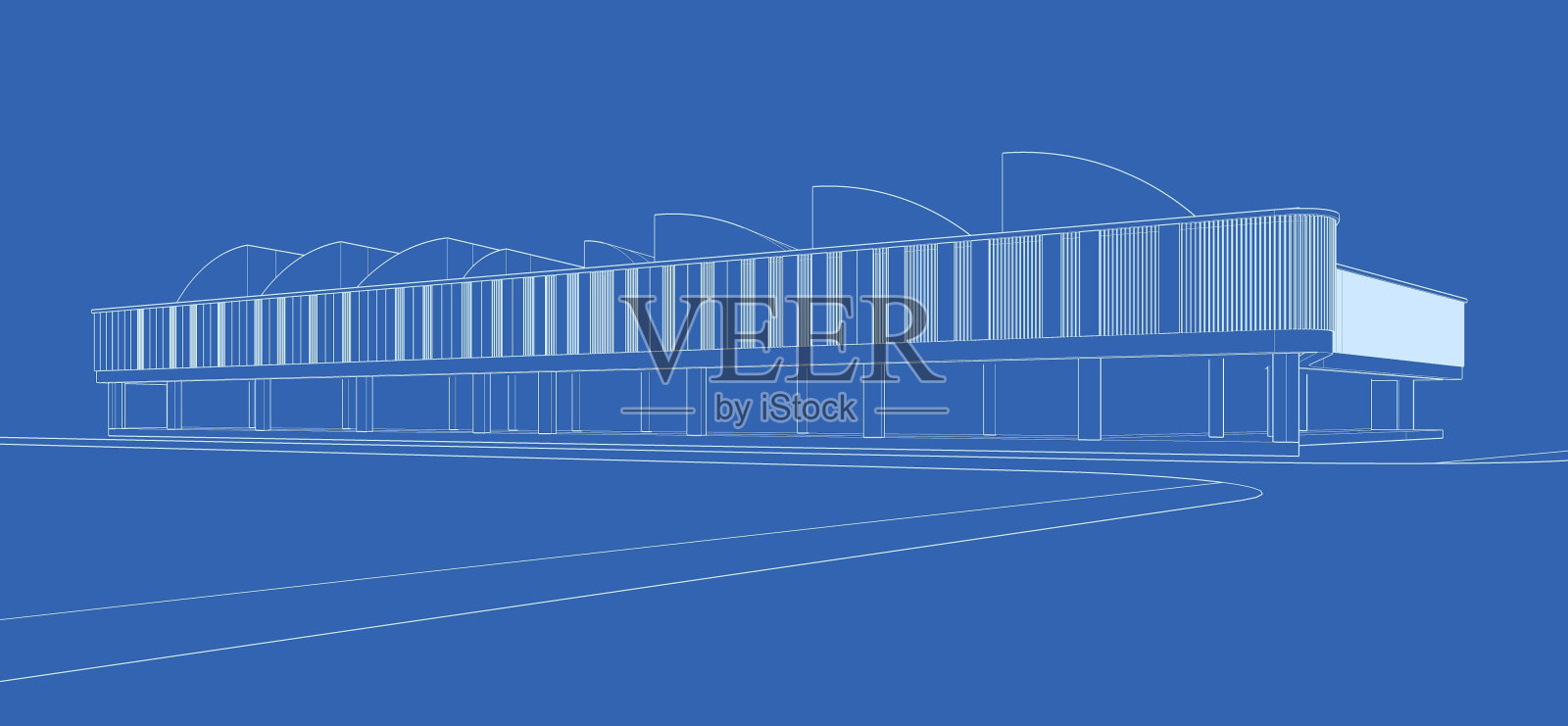 图纸中的建筑图纸插画图片素材