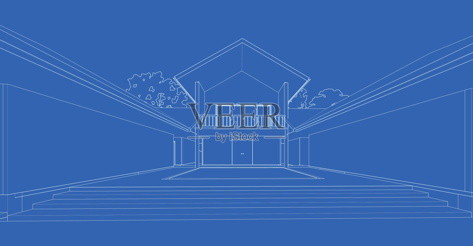 图纸中的建筑图纸插画图片素材