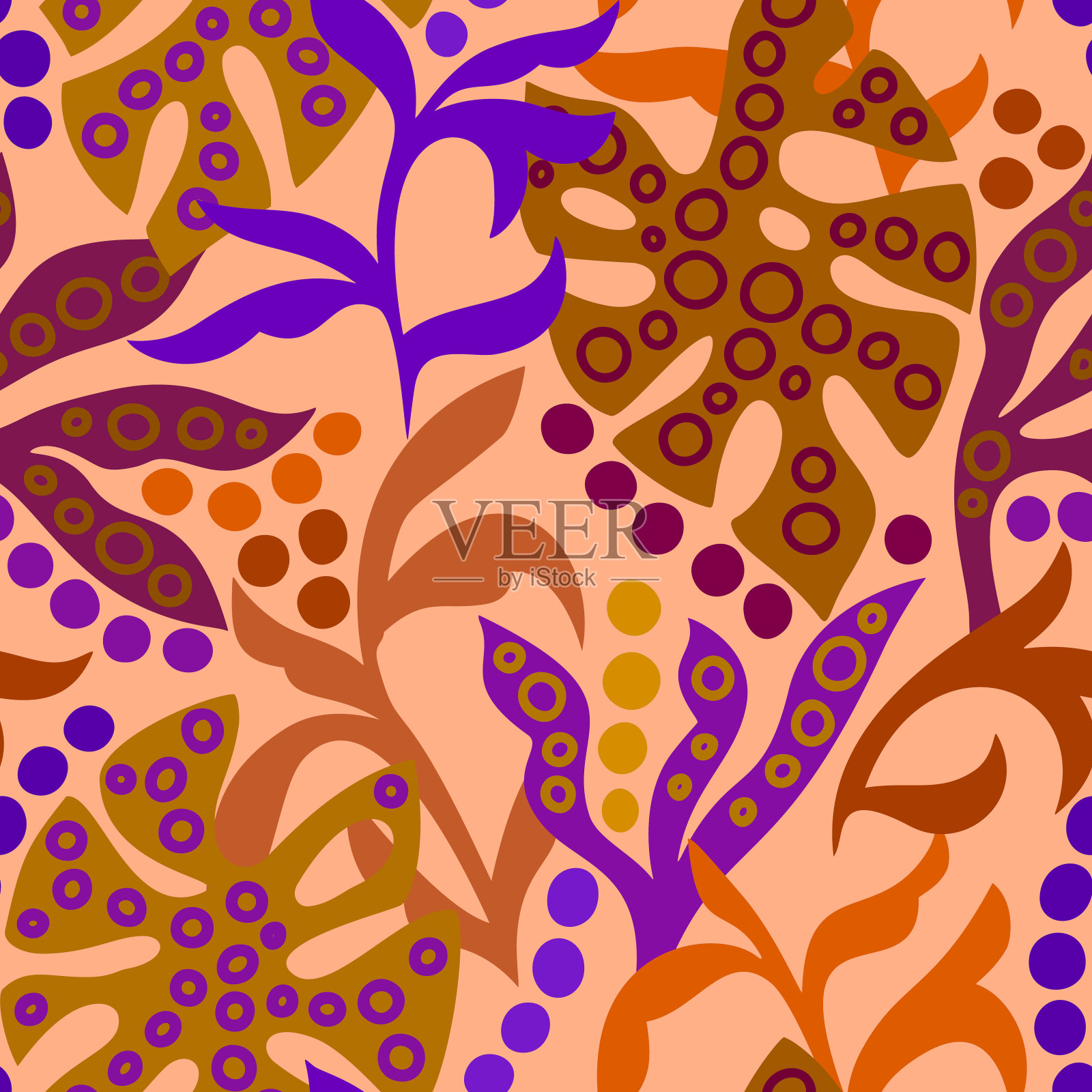 热带的背景。植物无缝图案，具有民族风格的装饰棕榈叶。现代装饰。异国情调的树叶。用于织物，纺织品，包装，墙纸。插画图片素材