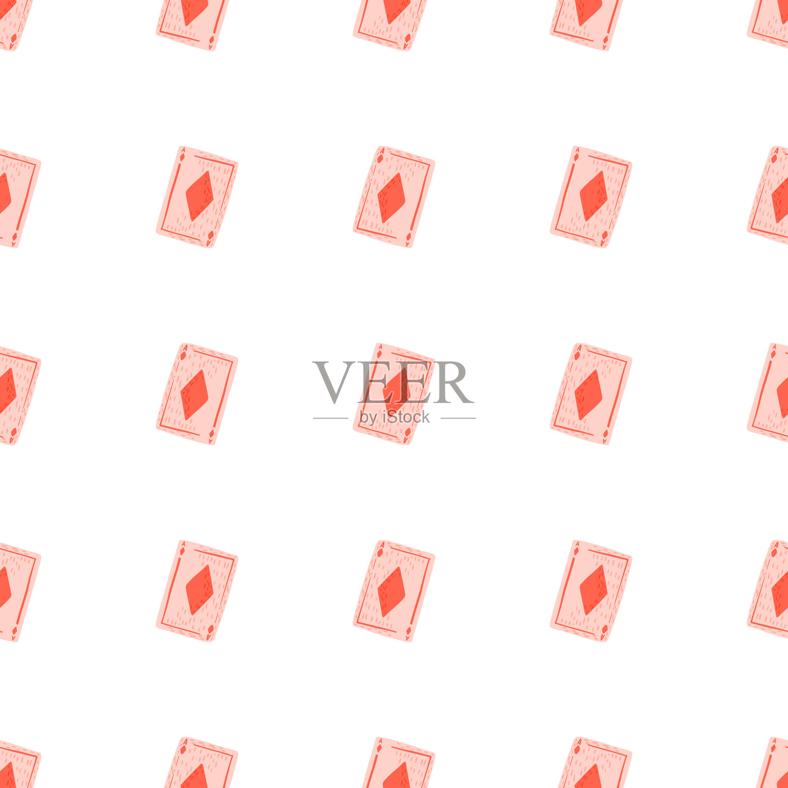 游戏卡牌菱形无缝图案。设计赌博。插画图片素材