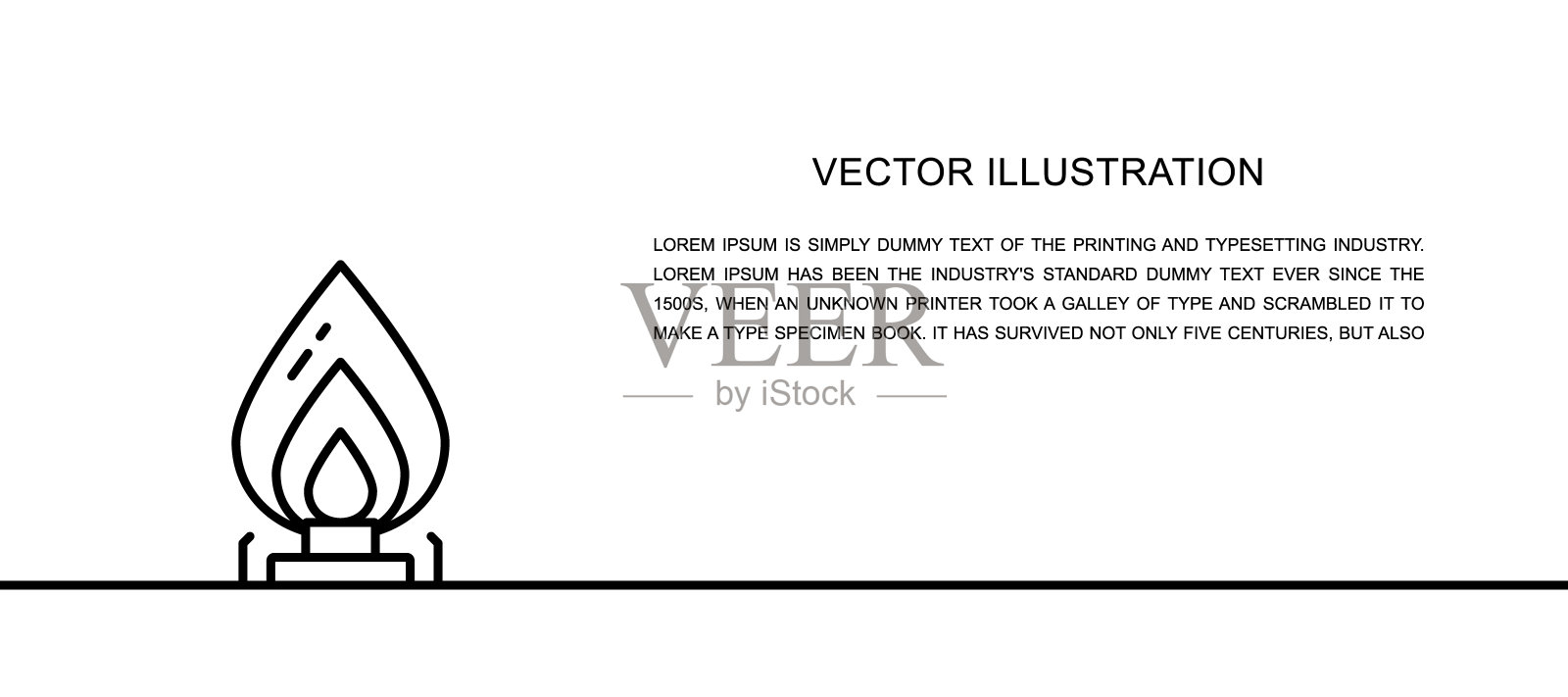 矢量煤气炉，喷油器一行图标。连续一行插画图片素材