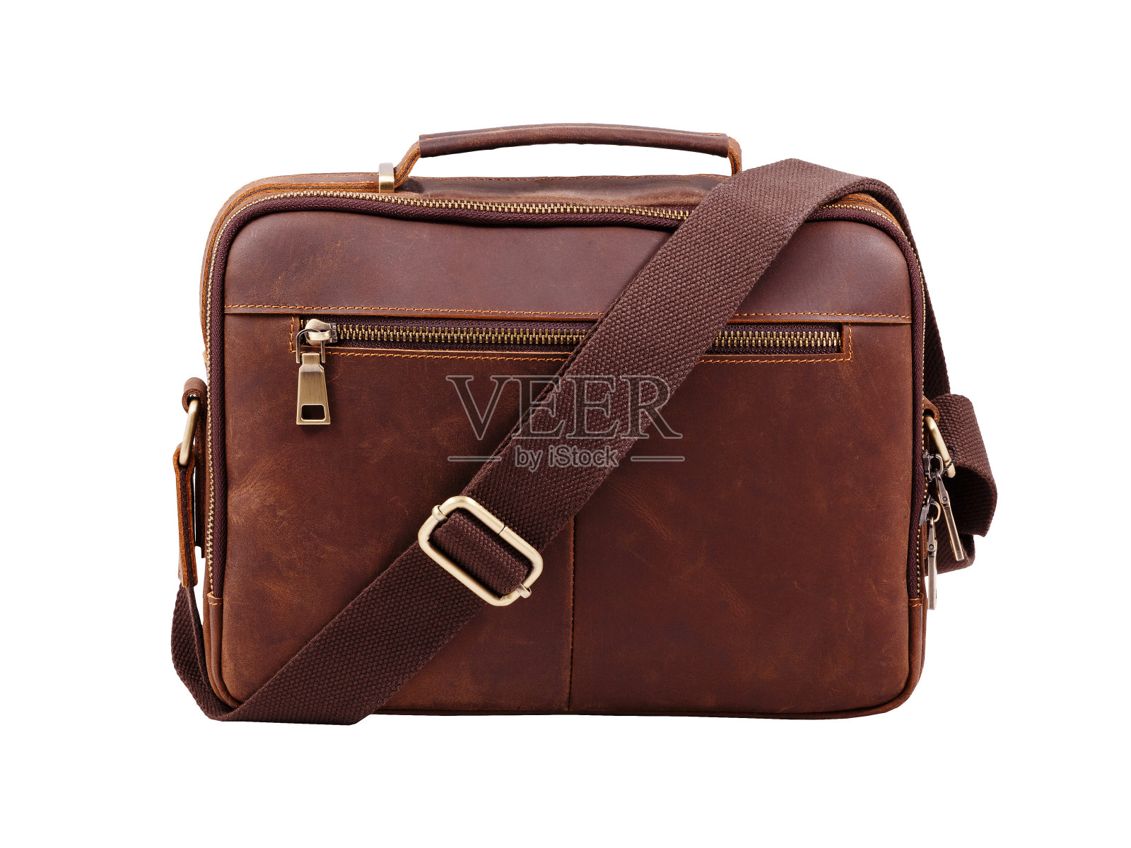 白色背景的皮革公文包照片摄影图片